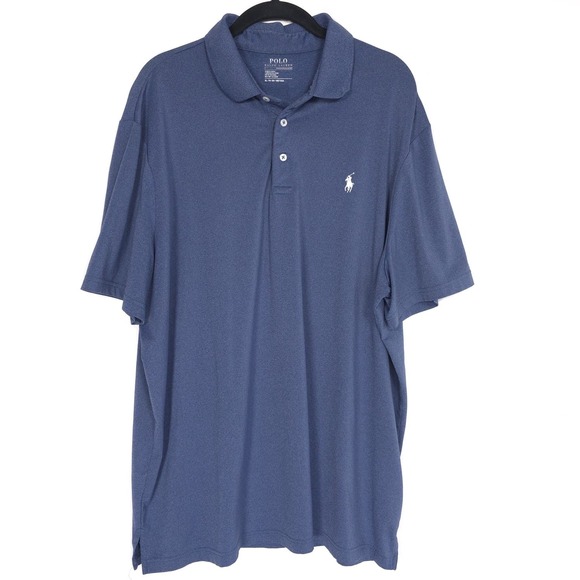 POLO RALPH LAUREN Performance Polo Shirt Blue XL Short Sleeve Stretch